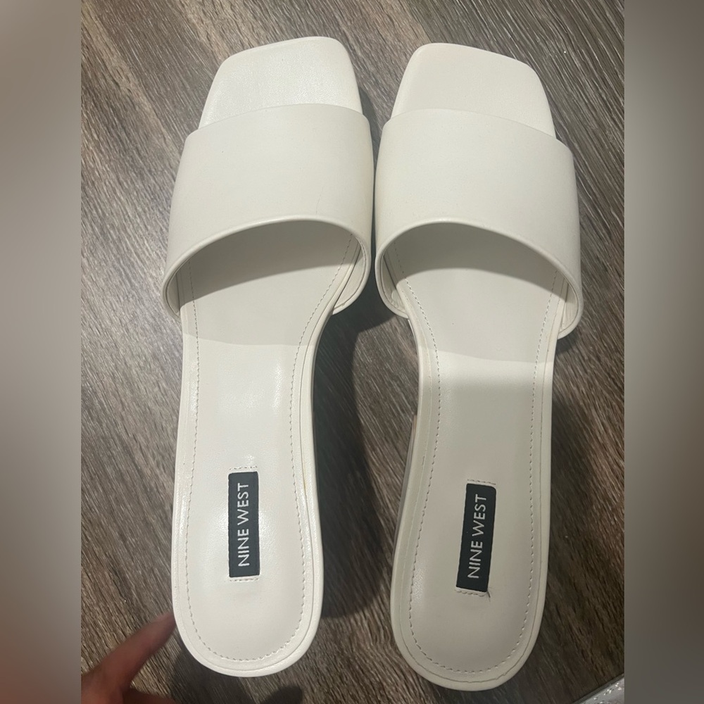 Nine West Oklee platform slide sandals Size 12 Chic Cream - Picture 3 of 6